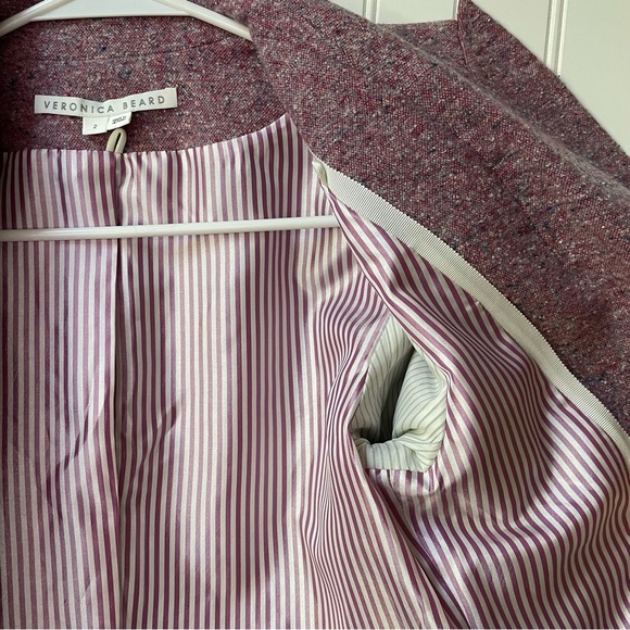 Veronica Beard Beacon Dickey Jacket Orchid Pink Tweed Size 2 Revolve - Picture 8 of 11